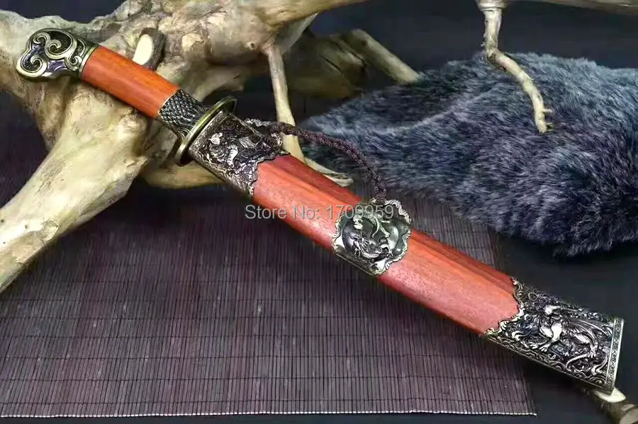 Qing Dynasty телохранитель Дракон и тигр боевой нож острый Дамаск сложенная сталь