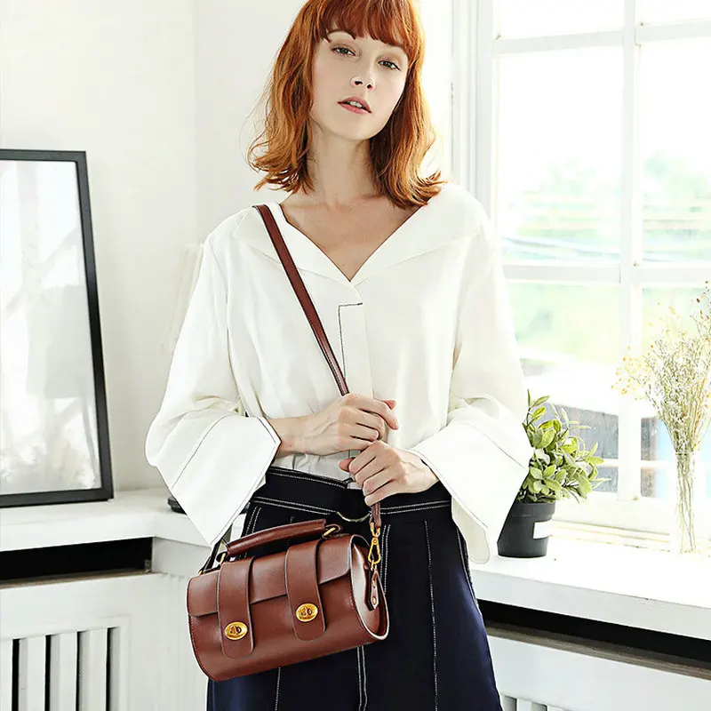 Bag female 2019 New Lady bags Genuine Leather fashion Messenger Retro Shoulder handbag Pillow bag C41-89 | Багаж и сумки