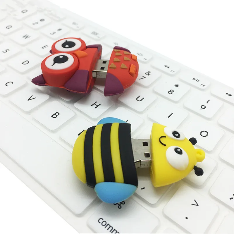 Новинка, usb флеш-накопитель, мультяшный флеш-накопитель, креативный, милый, лиса/сова/пчела, флешка, 4 ГБ, 8 ГБ, 16 ГБ, 32 ГБ, животные, пингвин, usb карта памяти, подарок