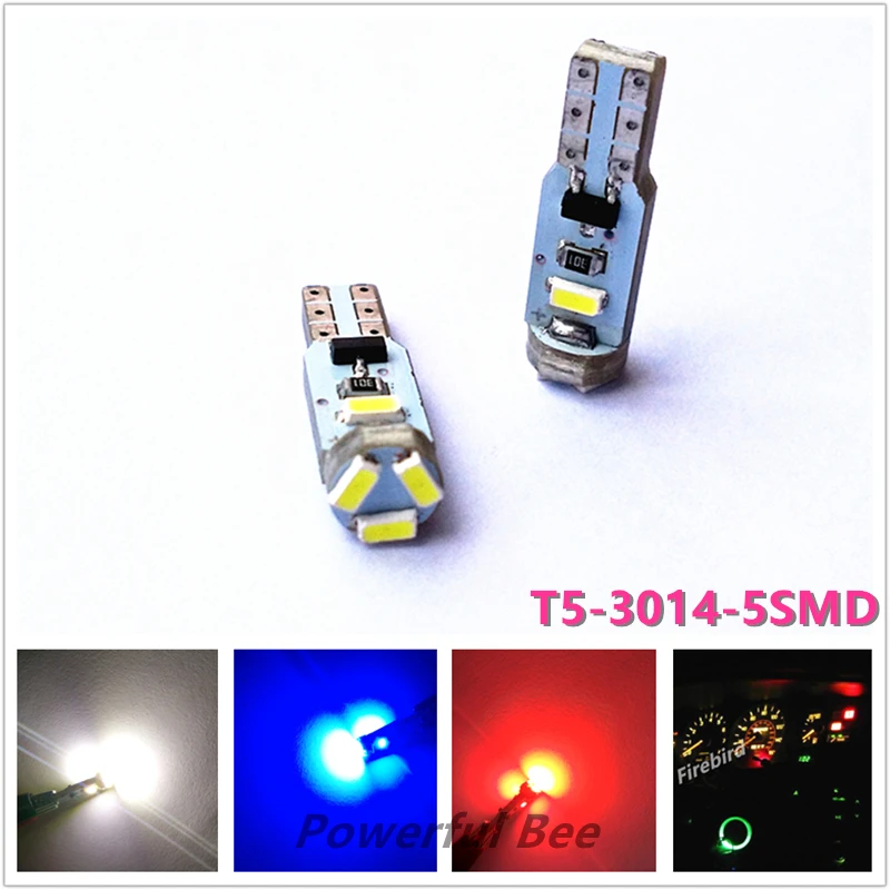 50 x T5 5SMD 1 Вт Светодиодная автомобильная лампа для приборной панели чтения