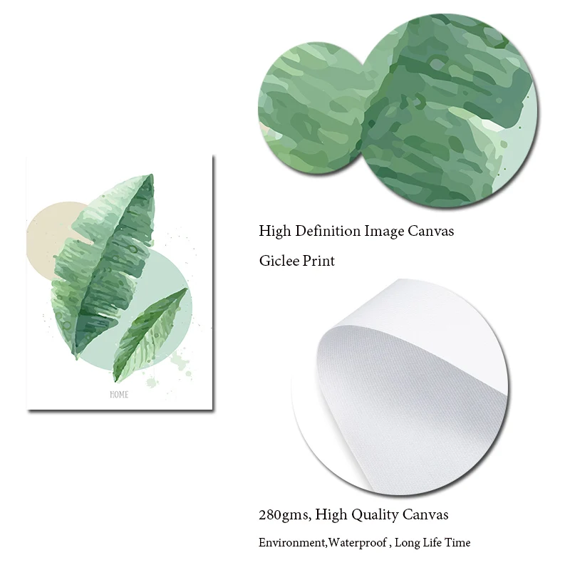 Nordic Green Leaves Canvas Painting Modern Plant Leaf Art Posters and Prints Wall Pictures for Living Room Home Decoration | Дом и сад