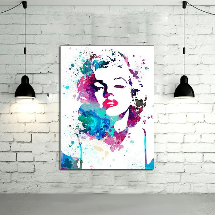 

Handpainted Abstract Star Figure Oil Paintings On Canvas Hang Picture Charming Monroe for Wall Decor Free Shipping Wall Art