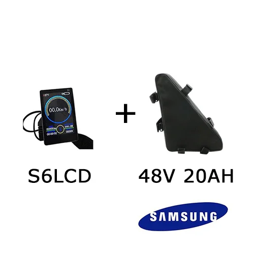 S6LCD 20AH SAMSUNG Мотоцикл 1000 Вт конверсионный комплект с SAMAUNG 48 V 20Ah 26Ah батарея бесщеточный мотор ступицы 2" 26" колесо электрического байка Ebike Kit - Цвет: S6LCD 20AH SAMSUNG