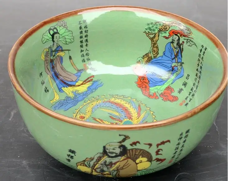 

Antique Old Chinese porcelain bowl,8 fairies,Home Decoration,handmade crafts/Collection,Free shipping