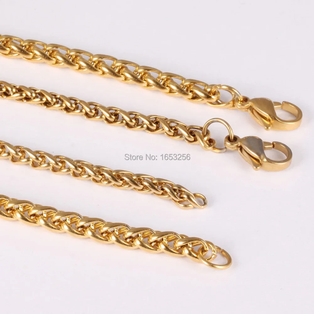 Цепочка Из Нержавеющей Стали 316L под золото 18-36 дюймов 6 мм