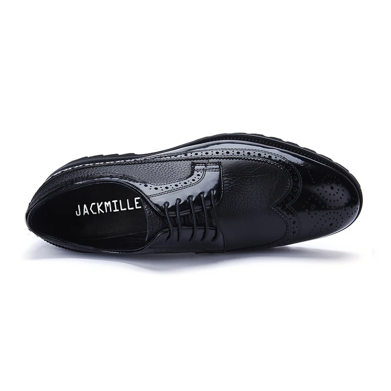 Jackmiller мужские туфли-оксфорды из коровьей кожи черные классические туфли на
