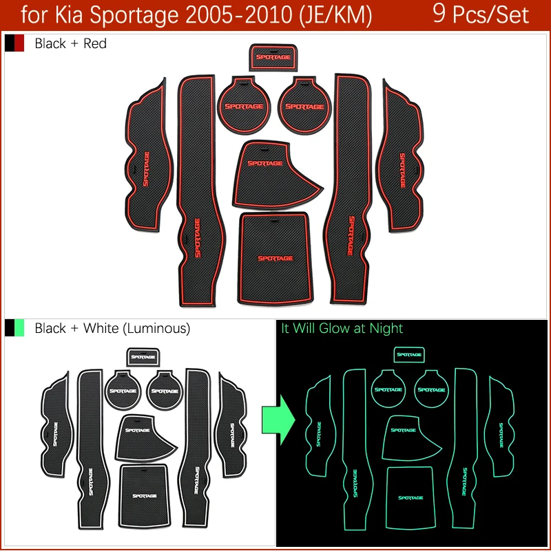 9 шт. противоскользящие резиновые подставки для KIA Sportage 2005 2006 2007 2008 2009 2010 JE KM MK2 |