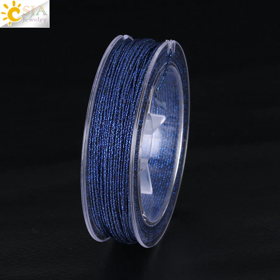 Dark Blue CSJA 1 украшения в стиле рок-н-ролл DIY шнур импортный 13 цветов побрякушки серебряного золота завернутые веревки 17,5 м веревочки Ювелирные изделия для вязания плетения косы F362 - Цвет: Dark Blue