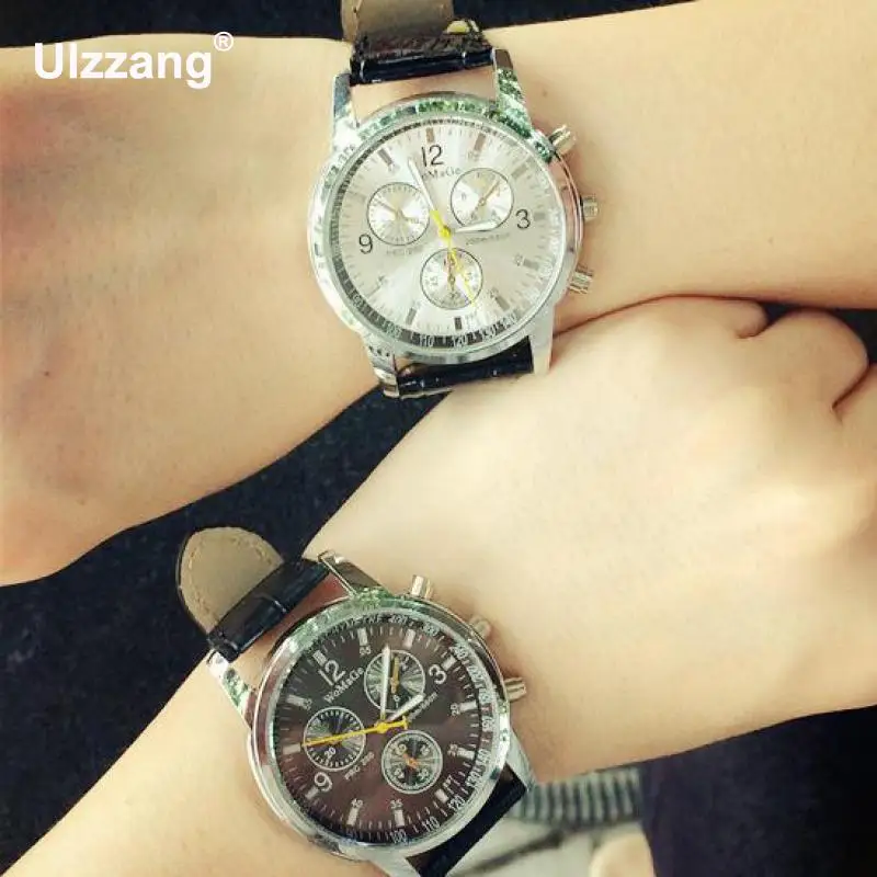 Часы мужские модные кварцевые аналоговые из искусственной кожи с синим лучем|watch