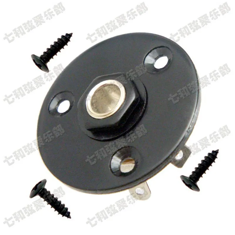 

2 Pcs Black Round Jack Plate Guitar jack 1/4" Guitar Pickup output Input Jack Plug Socket 6.35 Electric Bass Guitar Accessories