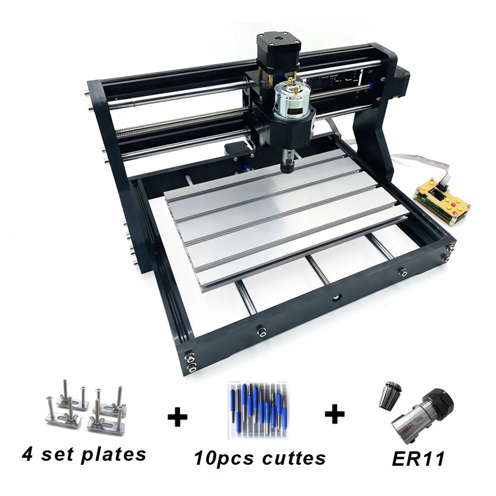 No laser CNC 3018 Pro+ Автономное лазерное гравированное Дерево DIY фрезерный станок с ЧПУ, Pcb фрезерный станок, деревянный маршрутизатор, GRBL управление, жажда на металле - Цвет: No laser