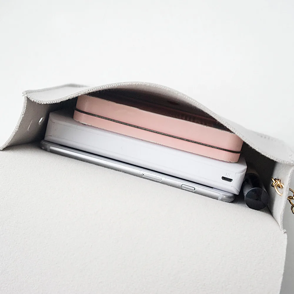 

2020 Fashion ladies PU bag Simple cover magnetic buckle shoulder bag Messenger bag mobile phone purse small bag plastic A50