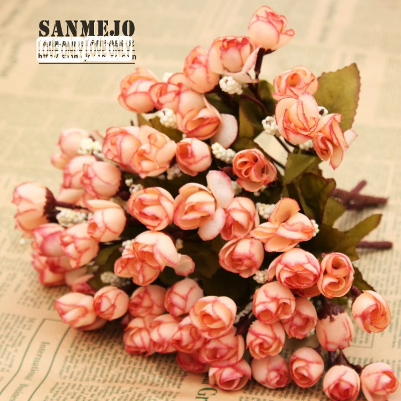 Миниатюрные розы искусственные цветы разные цвета для спальни кабинета
