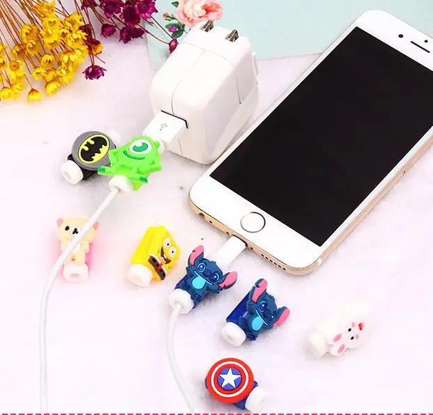 100 шт мультяшный usb-кабель защита для наушников красочная крышка кабеля намотки данных линия защиты рукав для iPhone Xiaomi huawei