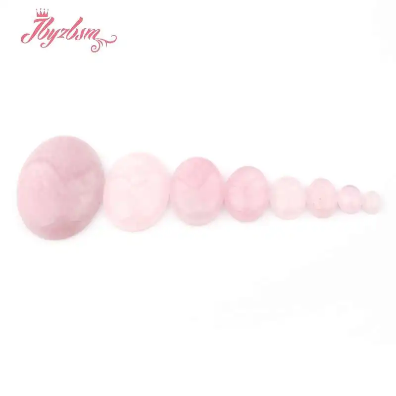 Овальные розовые кварцевые бусины кабошоны для кабин Купольные непросверленные