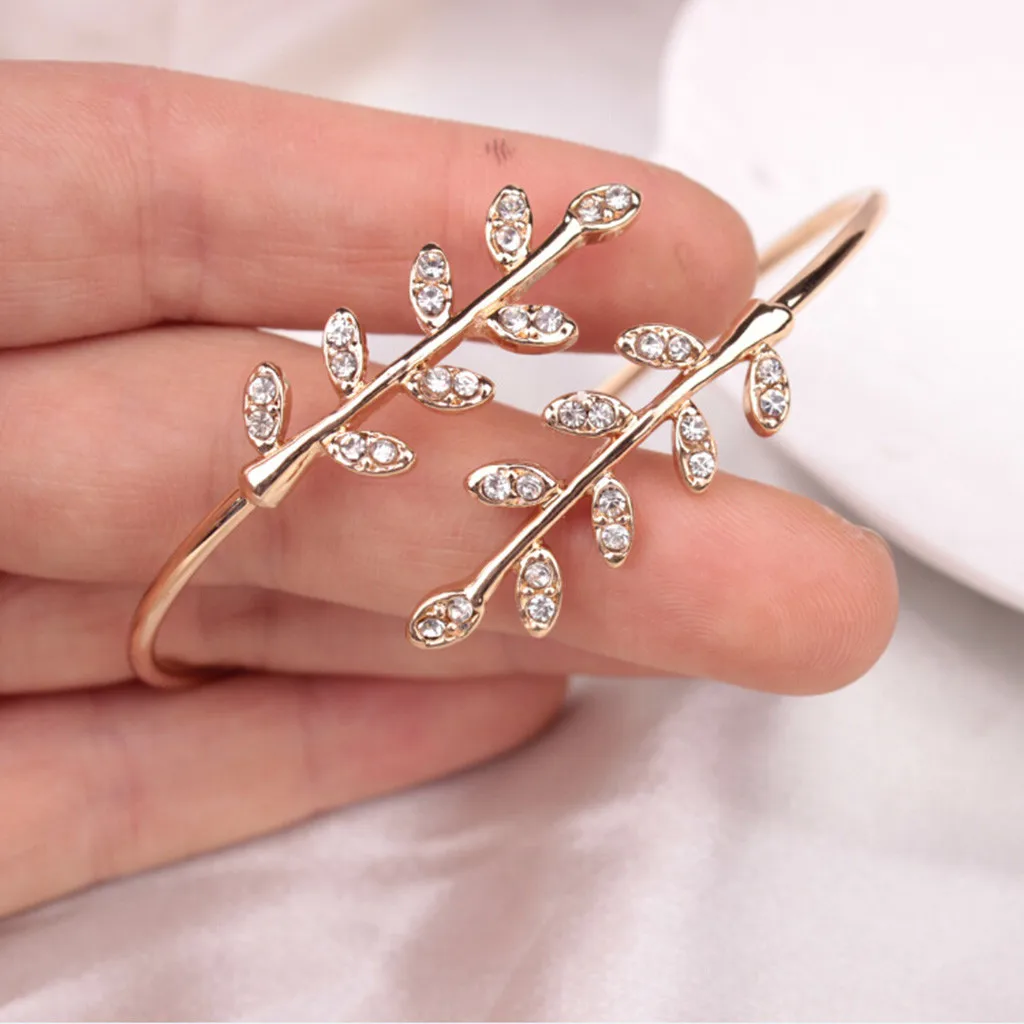 New design Bracelet Women Fashion Fresh Leaf Opening Adjustable Simple Jewelry Gift for | Украшения и аксессуары