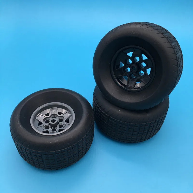 2 шт./лот, техническая часть 18450 шины 81,6x44 R& Part 56908 колеса 43,2x26 Technic гоночные маленькие с 6 пинхолами блоки кирпичные игрушки