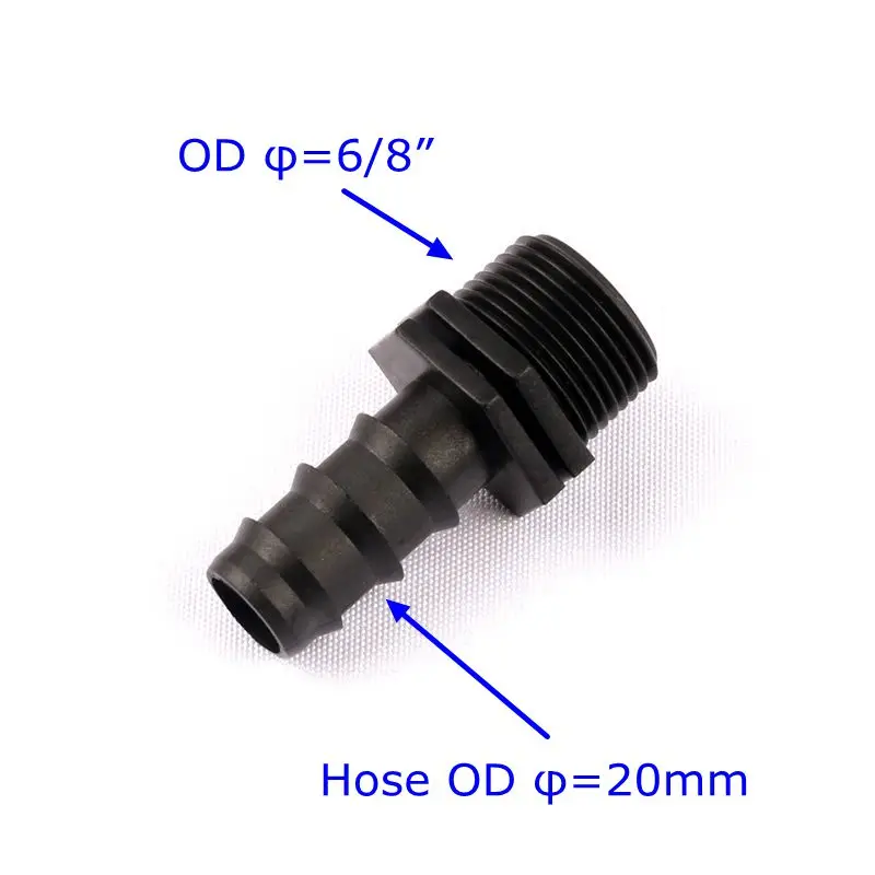 6 шт. адаптер для шланга 20 мм 0 75 дюйма|irrigation fittings|pipe connectorhose thread adapter |