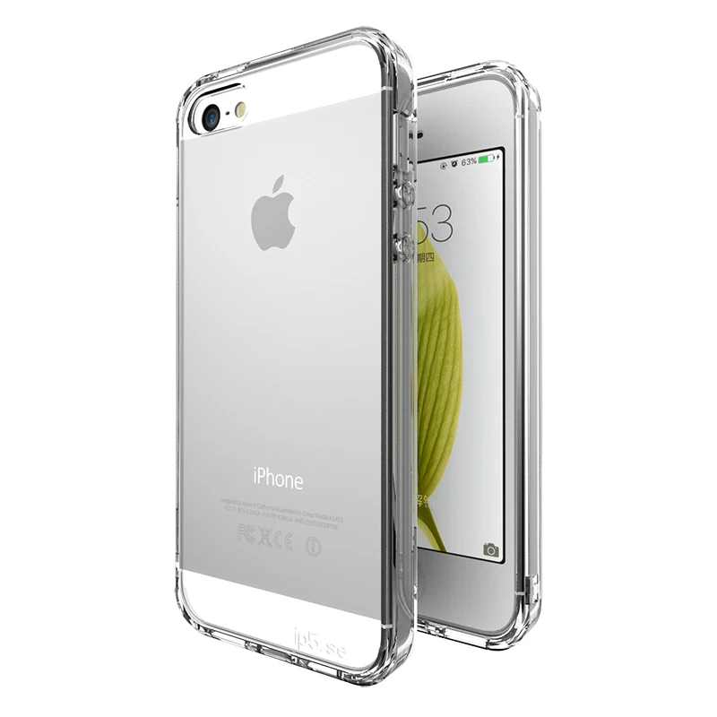 Для iPhone 5S 5 SE прозрачные чехлы для телефонов мягкий ТПУ Бампер Жесткий ПК