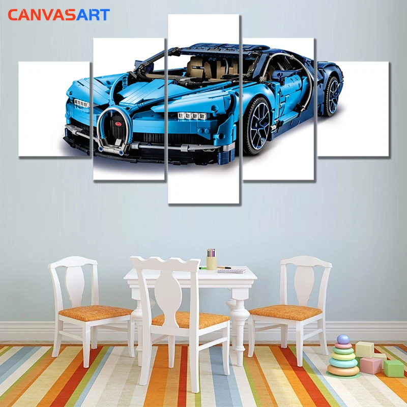 Холст искусство 5 шт. HD картины лего Bugatti Chiron Спорт Automobili Lamborghini холст картина