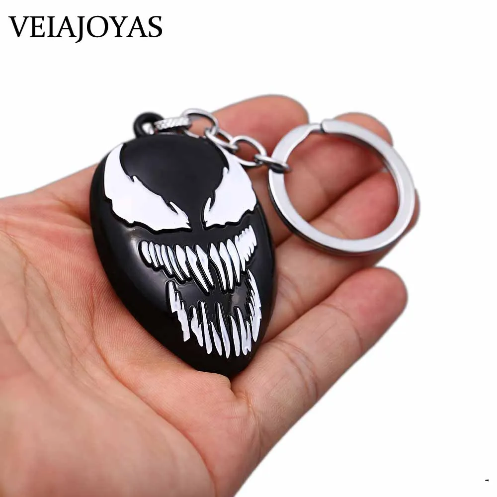 Фильм Темно человек паук Venom кулон колье Черная маска сплав брелок chaveiro llaveros