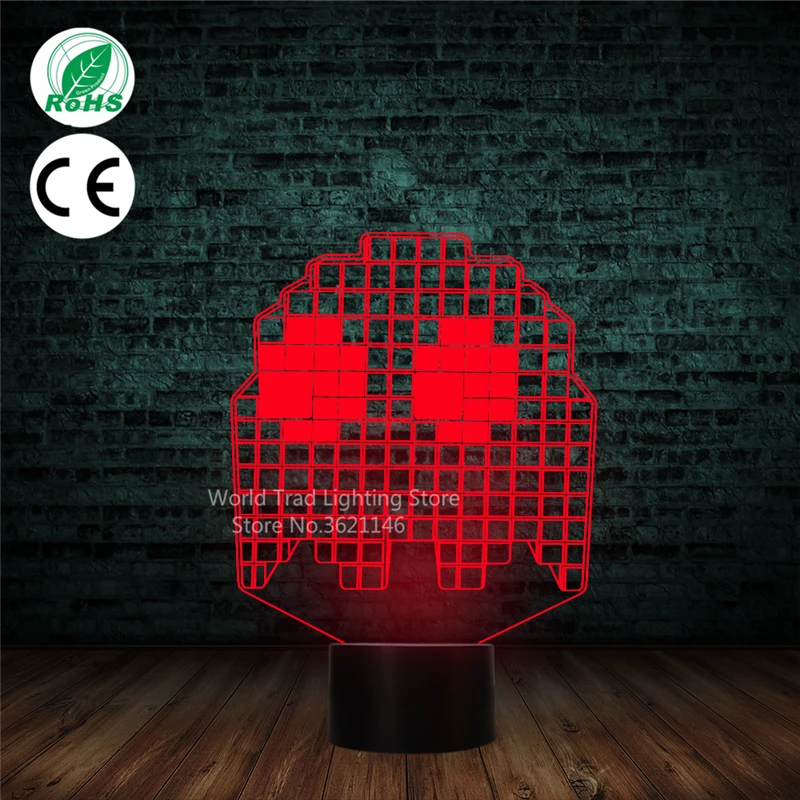 Рождественская 3D Пиксельная лампа светодиодный ночник для детей подсветильник
