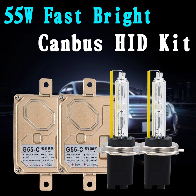 SKYJOYCE 55W 5500K Быстрый Яркий D2H 9012 H7 H11 Canbu HID комплект 55W G55-C HID Canbus балласт 55W Highlight H1 H3 9005 9006 HID лампа