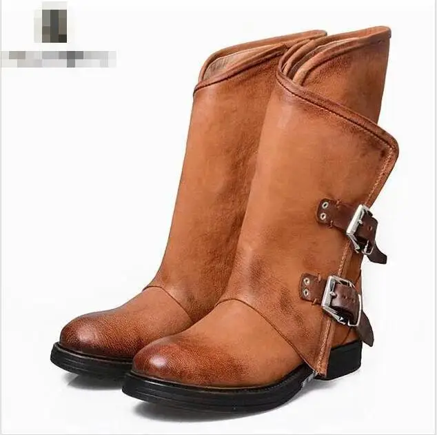 Новинка Осень/Зима 2018 женские ботинки на низком каблуке с пряжкой сбоку 40-43 |