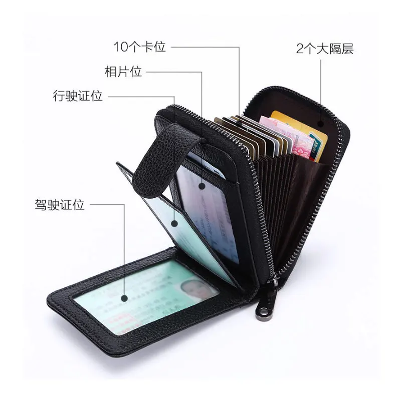 RFID, мужские держатели для карт, водительские права, Caser, натуральная кожа, маленький мужской карман для денег, мужские кошельки с карманом для монет, кошелек на молнии