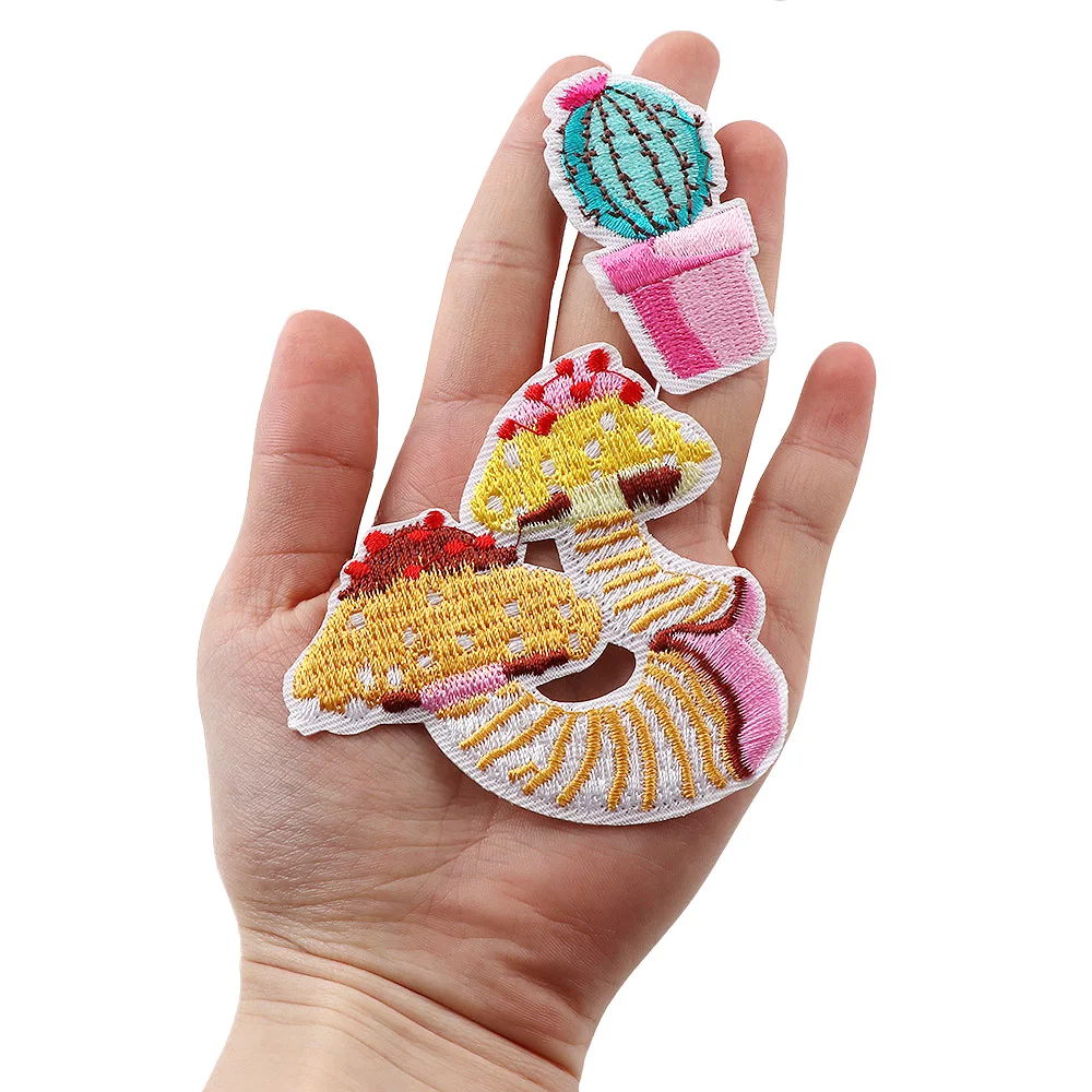 12Pcs 43-76mm Mix Lovely Plant Style Fashion Patches Iron On Embroidery Patch Badges Applique Clothes Clothing Sewing Supplies | Дом и сад