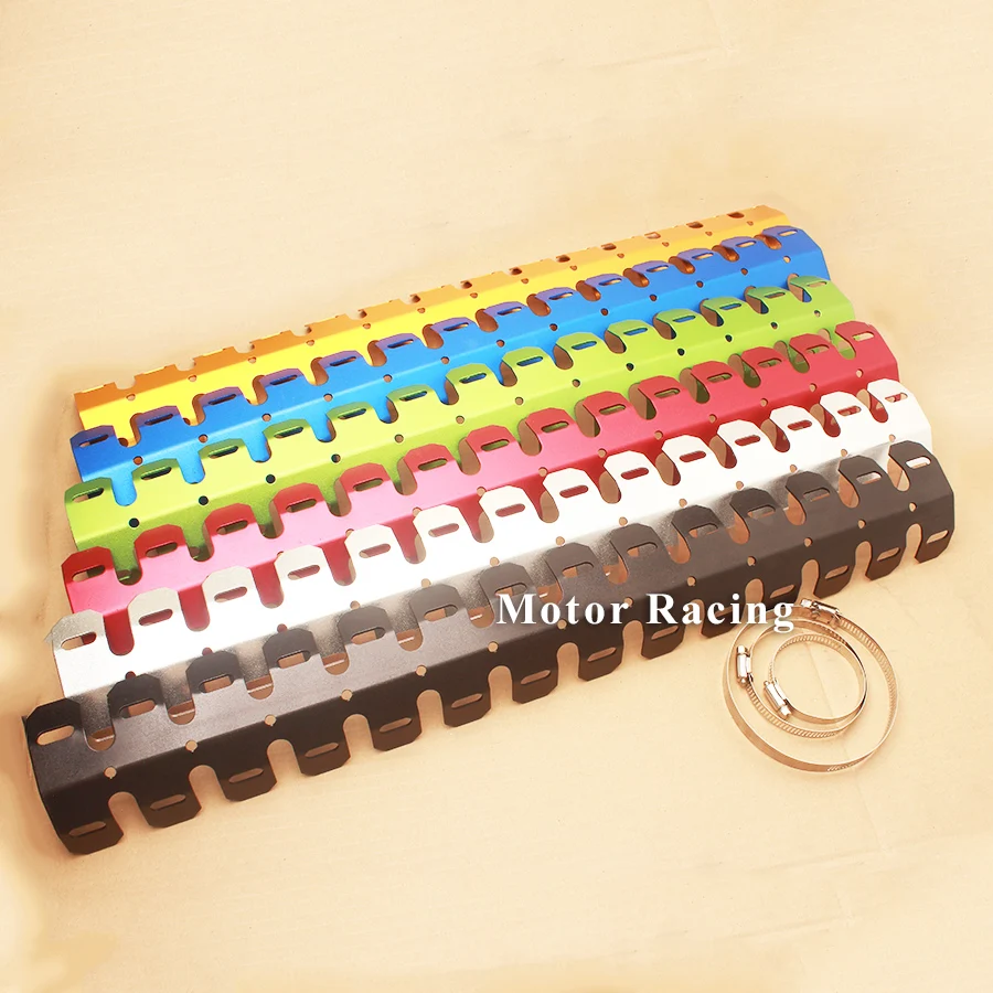 Универсальный мотоцикл выхлопной тепловой щит CNC алюминиевый 61 см защитный чехол