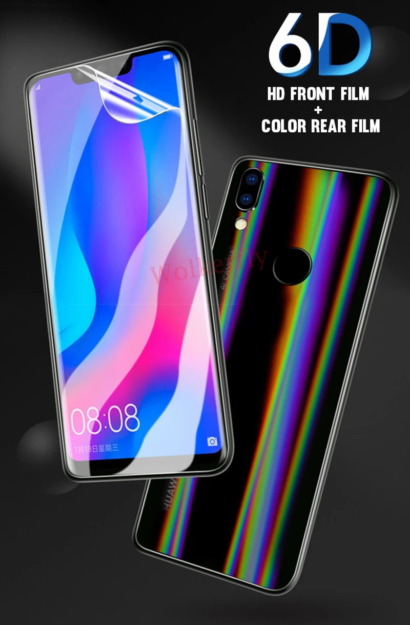6D Гидрогелевая пленка для huawei P30 Lite P20 mate 20 Lite 20X mate 10 Pro Глянцевая передняя задняя пленка для huawei Honor 10 8X(не стекло