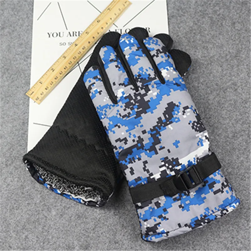 blue camo Тактические Военные перчатки мужские камуфляжные зимние теплые перчатки для защиты рук камуфляжные наручные варежки для мужчин s женские спортивные охотничьи перчатки - Цвет: blue camo