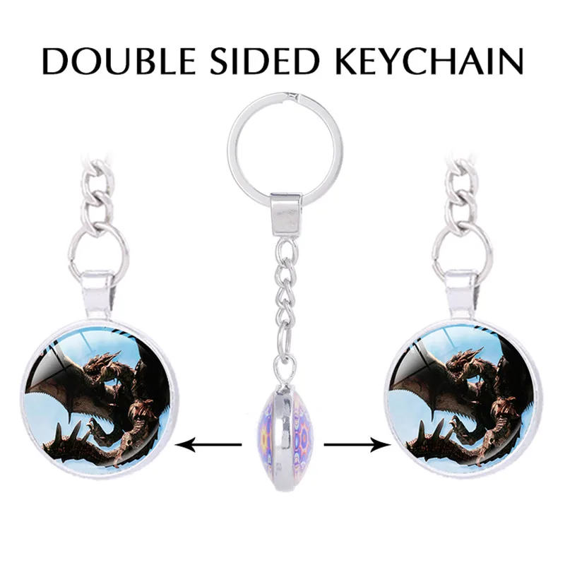 Япония Аниме игры key holder Monster Hunter тема цепочка для ключей jewelry гром волк брелок в