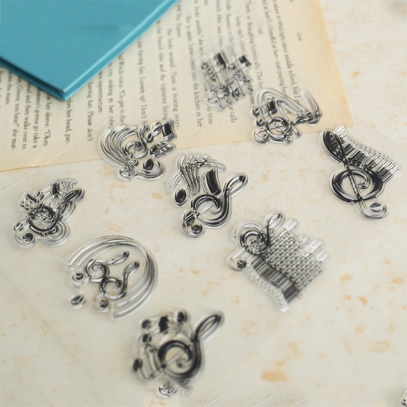 Zqspfafa романтическая музыкальная нота штамп геометрический прозрачный силикагель