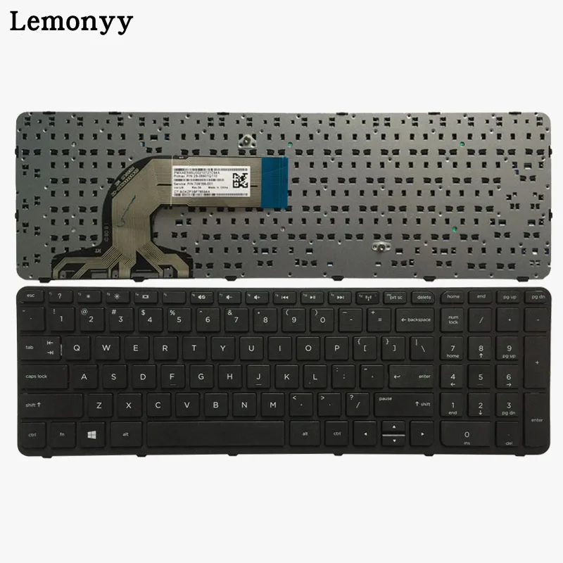 Черный Клавиатура для ноутбука hp pavilion 15-N 15-E 15E 15N 15T 15 t-N 15-N000 N100 N200 15-E000 15-E100 белый/черный с рамкой - Цвет: Черный