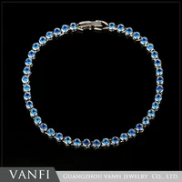 new designer bracelet fashion shiny aaa cubic blue zircon is full of classic style bracelets for women gift and wedding