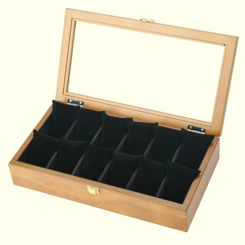 12 слотов деревянная коробка для часов модный ретро Европейский футляр хранения