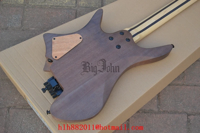 Электрическая гитара без головок матовый серый пламенный клен корпус из