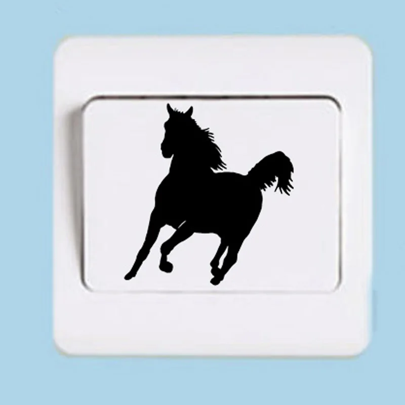 

Переключатель силуэт бегущей лошади, виниловая настенная наклейка для детей 2WS0208