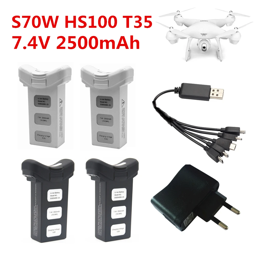 Оригинальный Аккумулятор 7 4 в 2500 мАч Lipo аккумулятор для S70W S70 HS100 RC Dorne Quadcopter с 5 1