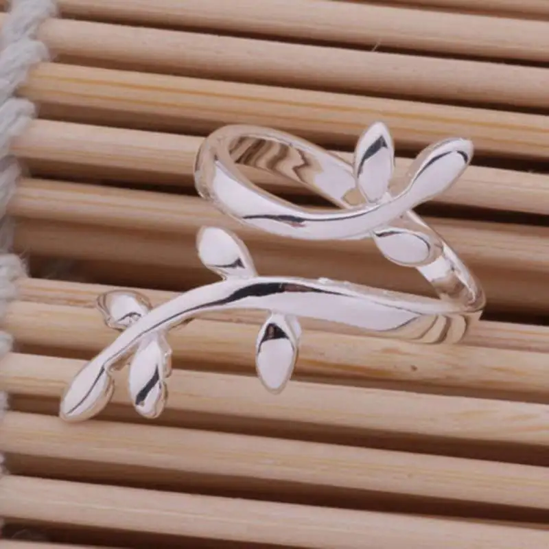 Fatpig ветка дерева кольцо для женщин Регулируемые кольца на палец серебряный цвет