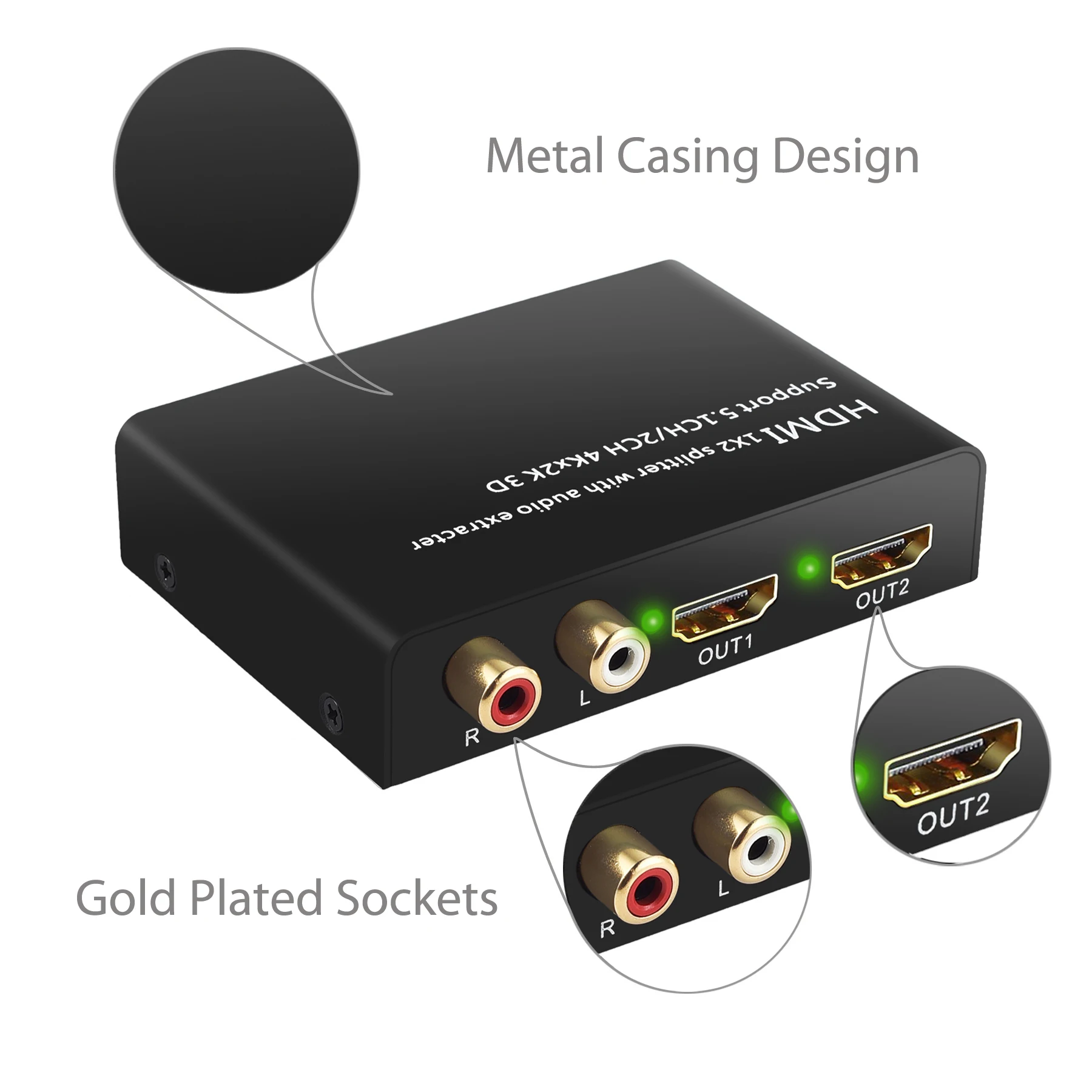 PROZOR 4K HDMI совместимый аудио экстрактор с 2 сторонним сплиттер цифровой аналоговый