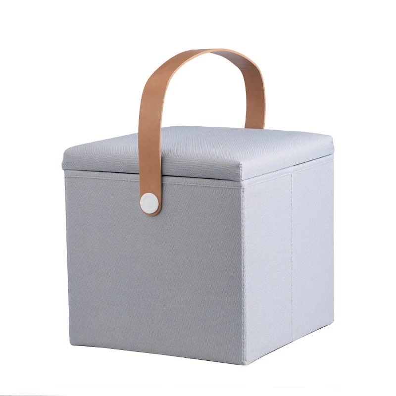 

Thickened Storage Chair Multi-function Foldable Non-Woven Clothes Toys Dust-Proof Cover Storage Box Handle Cosmetic Organizer