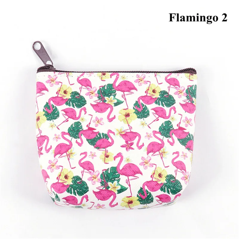 Flamingo 2 Женские портативные мини-сумки с принтом Совы/фламинго, модный кошелек, держатель для карт, кошелек, чехол для ключей, косметичка с рисунком - Цвет: Flamingo 2