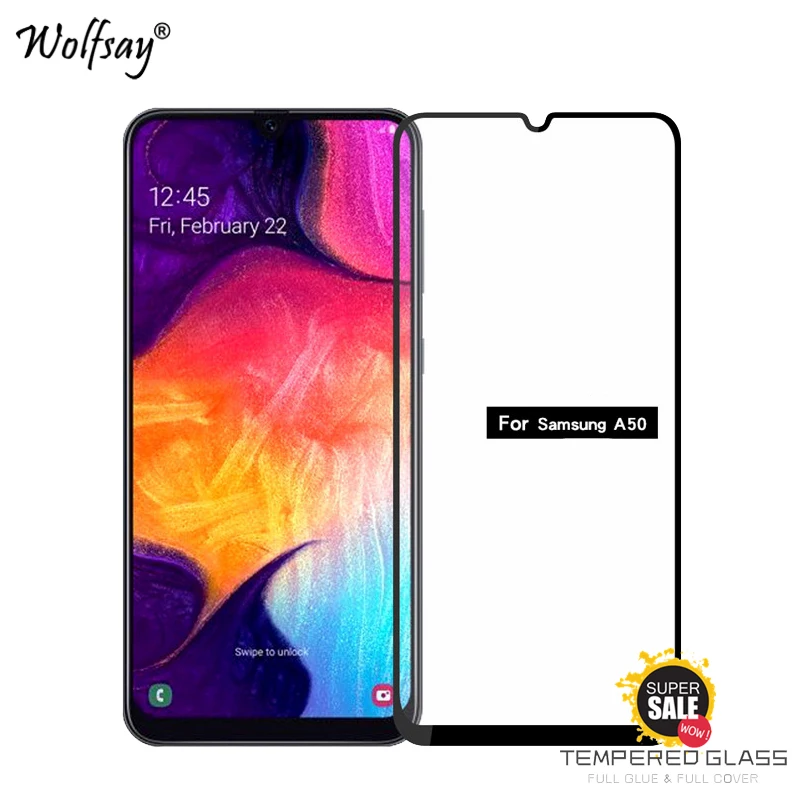 2 шт полный клей покрытие стекло для Samsung Galaxy A50 защита экрана закаленное пленка |