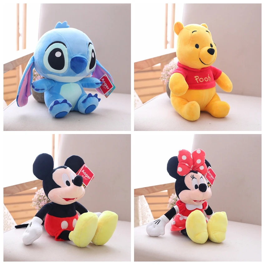 Плюшевые игрушки в виде животных Микки Маус Минни Винни Ститч | Игрушки и хобби