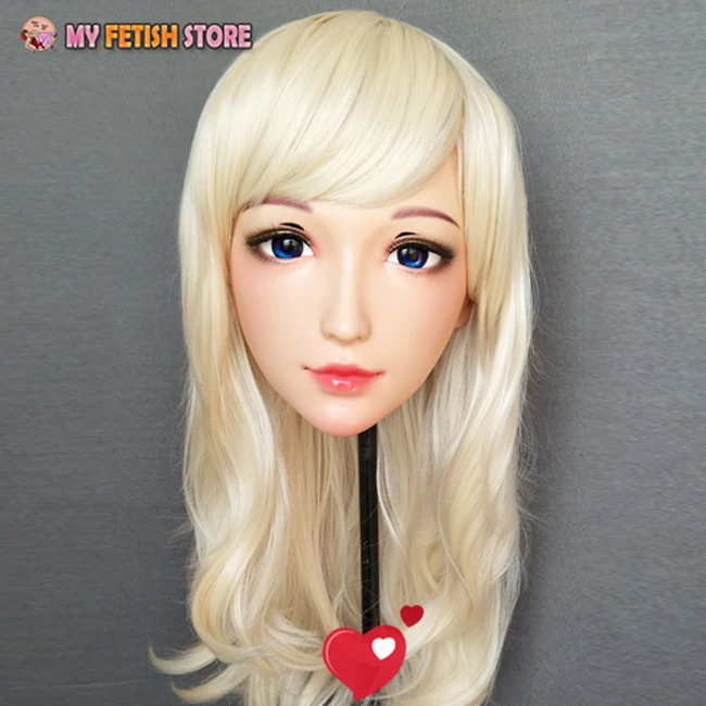 (Ching 01) Женская милая девочка каучуковая полуголовая Kigurumi BJD маска для косплея