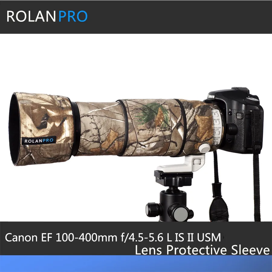 ROLANPRO камуфляж объектив Одежда Дождевик для объектива USM Canon EF 100 400 мм f4.5 5 6 L IS II Nikon