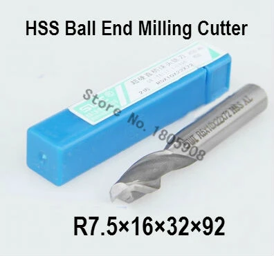 

Free shipping 2PCS R7.5 high speed steel ball end milling cutter, straight shank white steel cutter, R alloy milling cutter